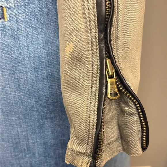 Blank NYC Olive Grey and Black Moto Jacket with Fitted Silhouette - Picture 11 of 16